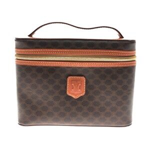 Celine Macadam Vanity Bag Brown Makeup Cosmetics